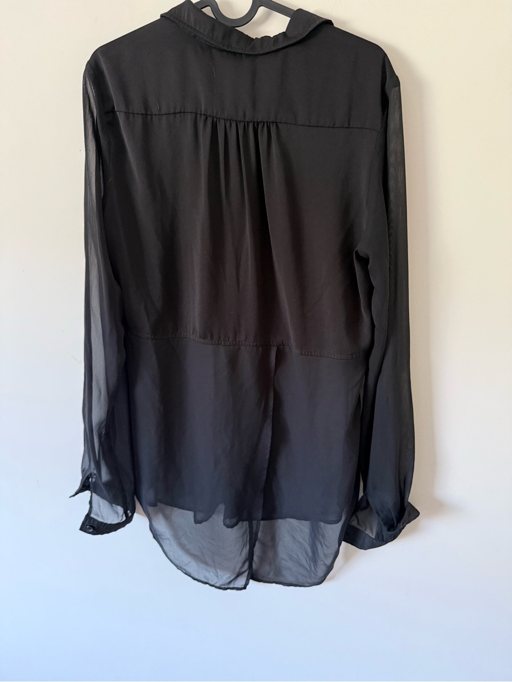316. FREE PEOPLE SHEER BOTTON DOWN BLOUSE - Picture 5 of 5